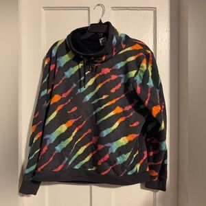 Sherpa lined tie dye funnel neck Victoria secret pink fleece